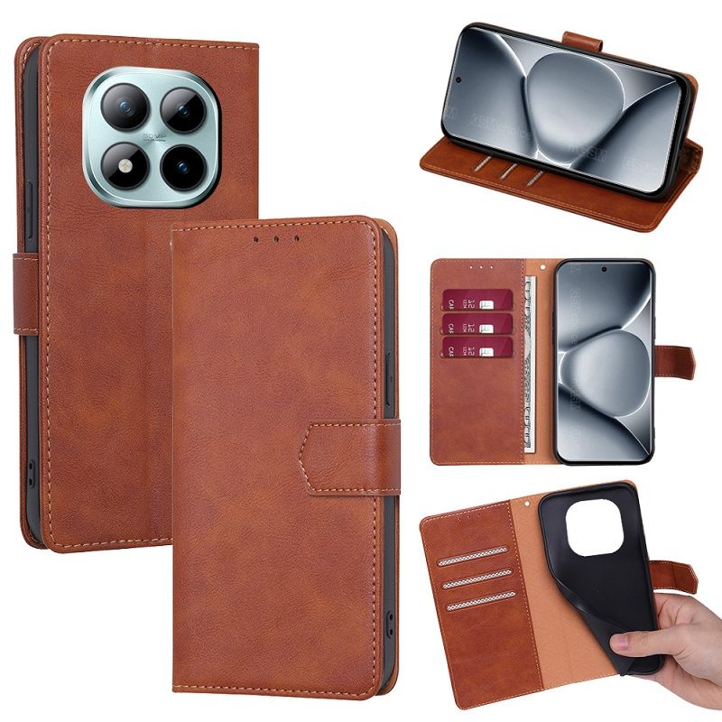 Leather Phone Case Flip Cover for Xiaomi Redmi Note 15 Pro+/Plus 15 Pro 15 [RFID Blocking] Magnetic PU Leather Stand Holder Shockproof Protection Case