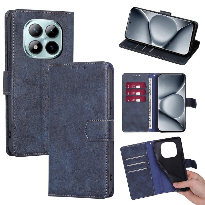 Leather Phone Case Flip Cover for Xiaomi Redmi Note 15 Pro+/Plus 15 Pro 15 [RFID Blocking] Magnetic PU Leather Stand Holder Shockproof Protection Case