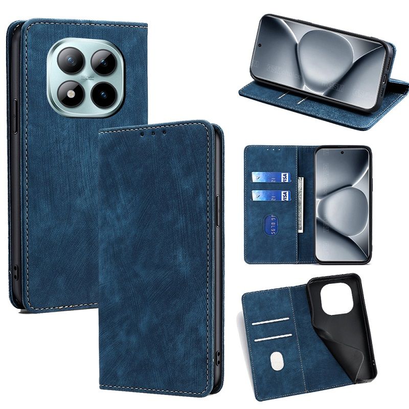 Leather Phone Case Flip Cover for Xiaomi Redmi Note 15 Pro 15 Pro+/Plus 15 [RFID Blocking] Magnetic PU Leather Stand Holder Shockproof Protection Case