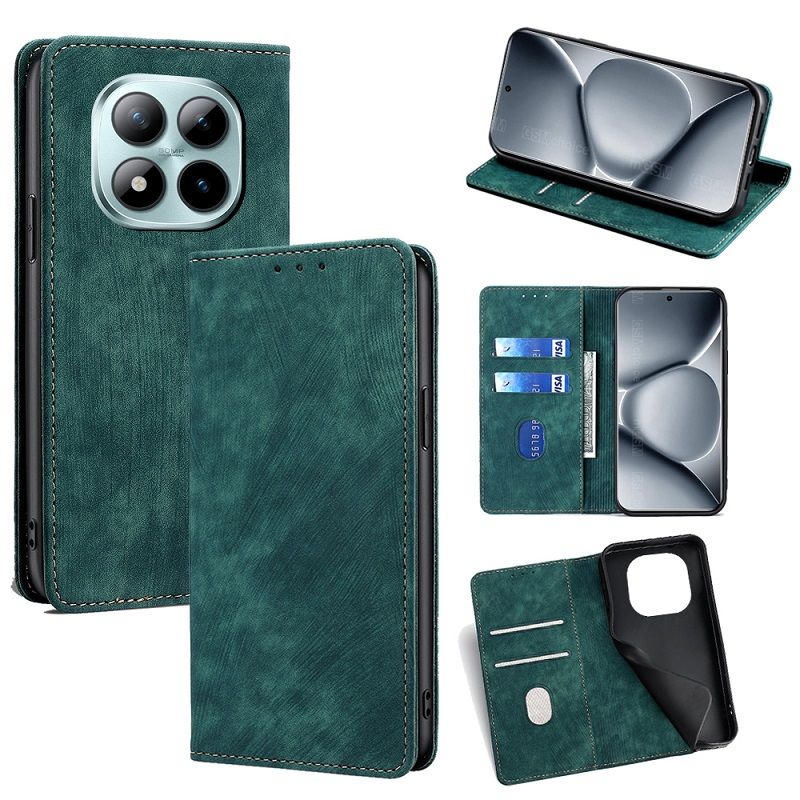 Leather Phone Case Flip Cover for Xiaomi Redmi Note 15 Pro 15 Pro+/Plus 15 [RFID Blocking] Magnetic PU Leather Stand Holder Shockproof Protection Case