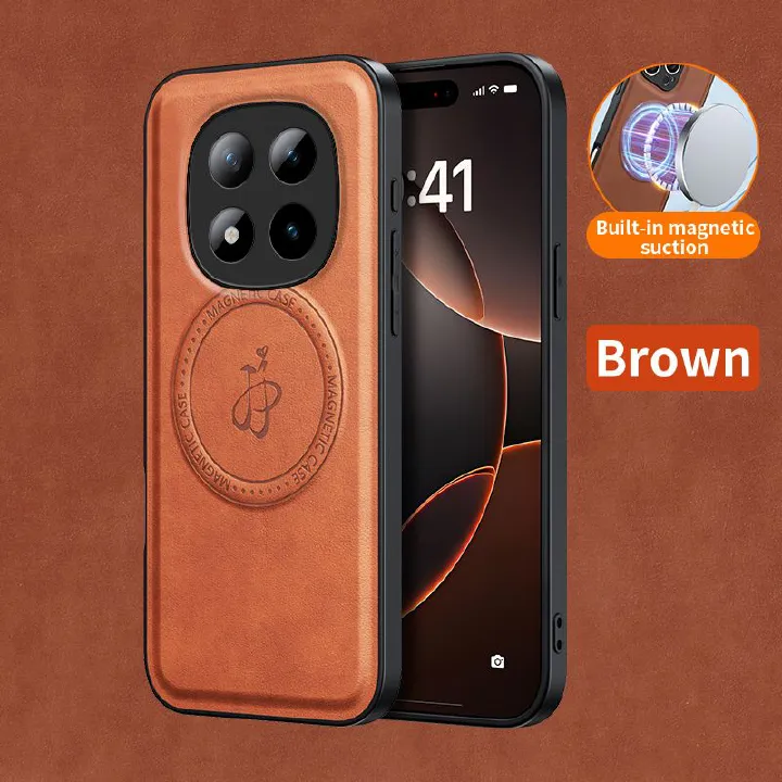 Magnetic Leather Phone Case for Xiaomi Redmi Note 15 Pro 15 14 Pro Plus 14 Pro 14 13 Pro+ Plus PU Leather Back Cover