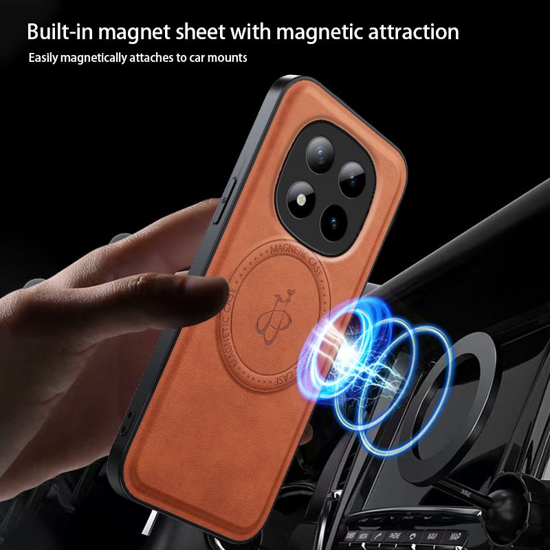 Magnetic Leather Phone Case for Xiaomi Redmi Note 15 Pro 15 14 Pro Plus 14 Pro 14 13 Pro+ Plus PU Leather Back Cover