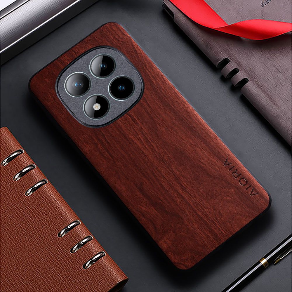 Vintage WoodLike Leather Phone Case for Xiaomi Redmi Note 15 Pro Plus 15 Pro 15 14s 13 Pro Soft TPU Around The Edge Hard PC At The Back 3in1 material