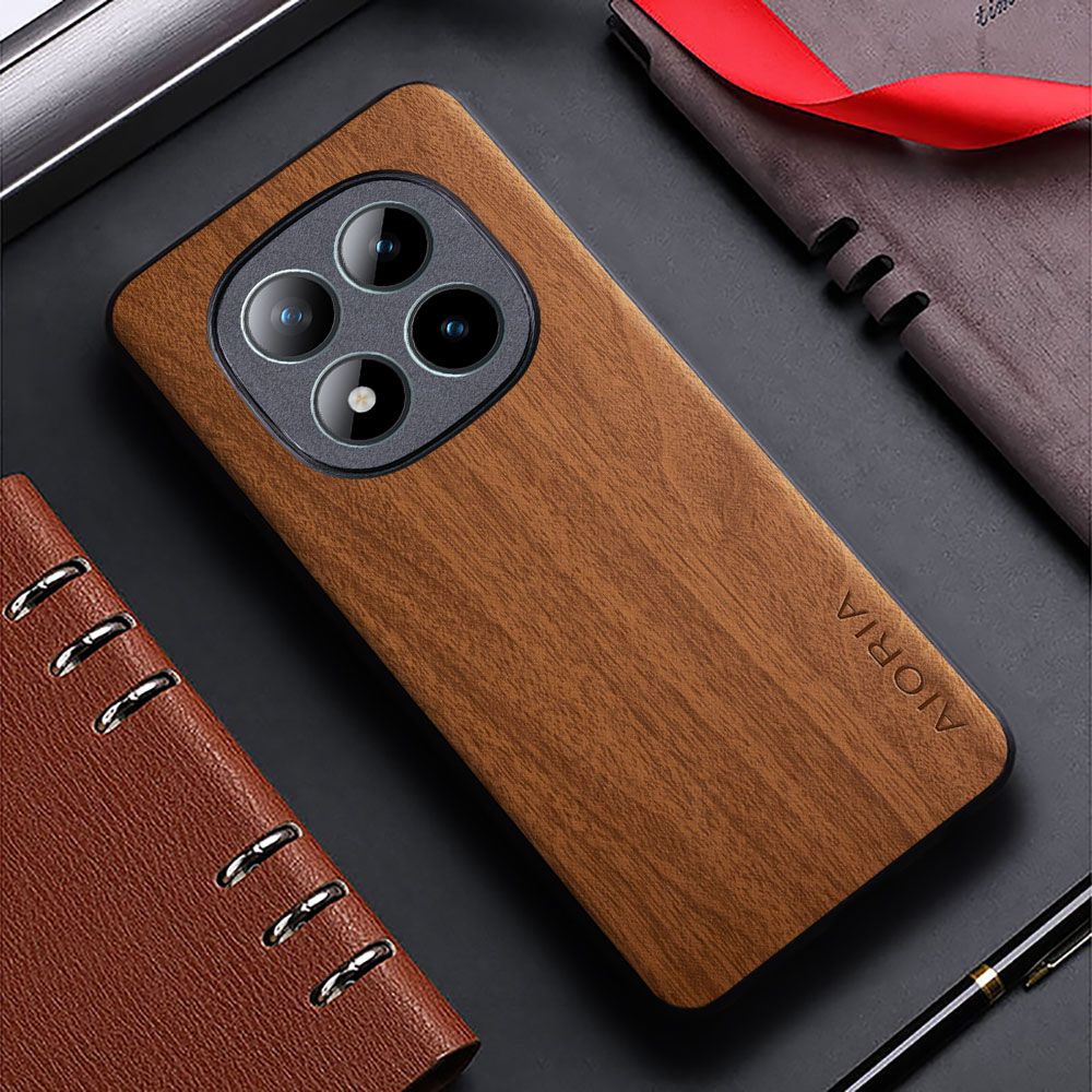 Vintage WoodLike Leather Phone Case for Xiaomi Redmi Note 15 Pro Plus 15 Pro 15 14s 13 Pro Soft TPU Around The Edge Hard PC At The Back 3in1 material
