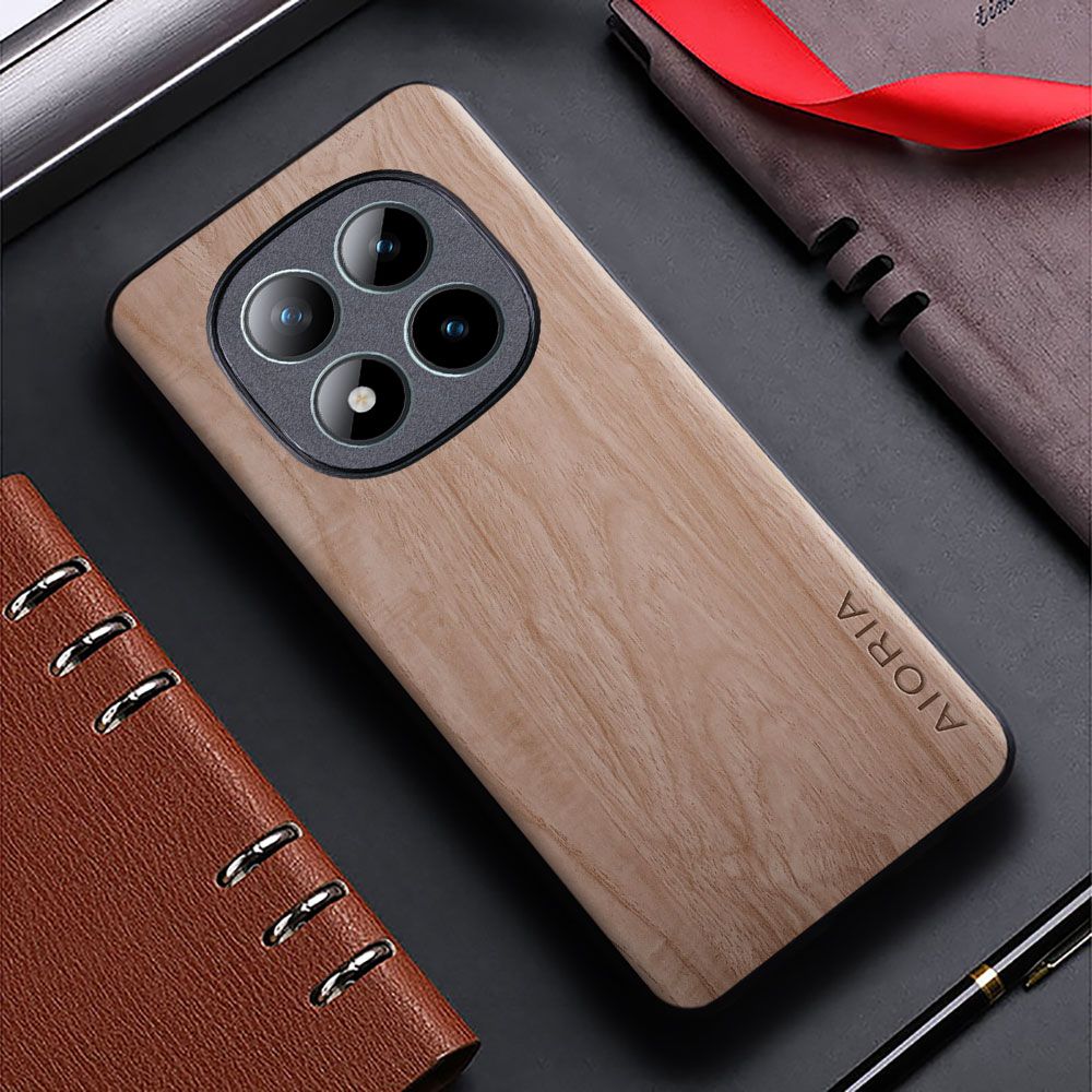 Vintage WoodLike Leather Phone Case for Xiaomi Redmi Note 15 Pro Plus 15 Pro 15 14s 13 Pro Soft TPU Around The Edge Hard PC At The Back 3in1 material