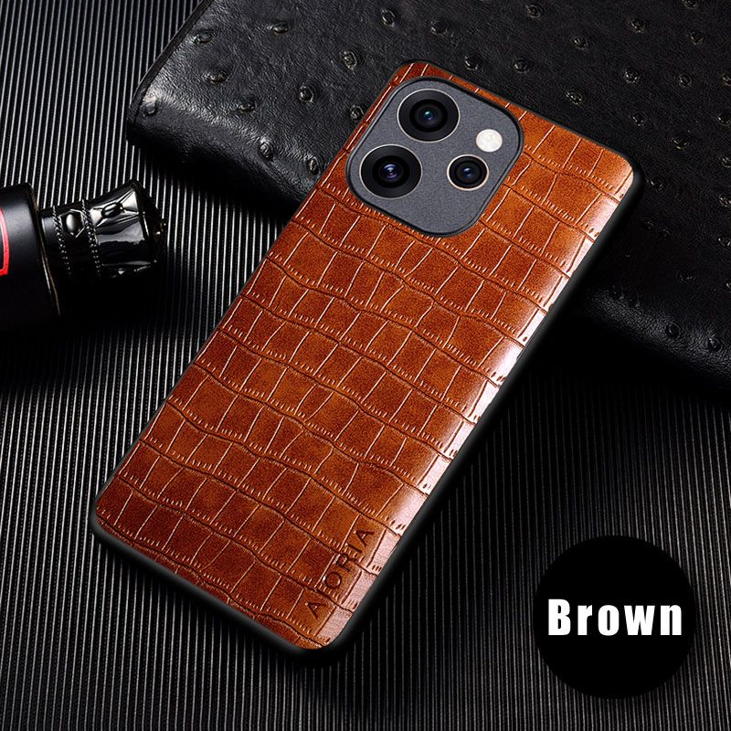 Leather Back Cover for OPPO Reno 15 Pro Max 15F 15 Pro 14F 14 13F 12F 12 13 11F 11 10 Pro Fashion Crocodile Leather Anti Drop And Anti Slip Phone Case