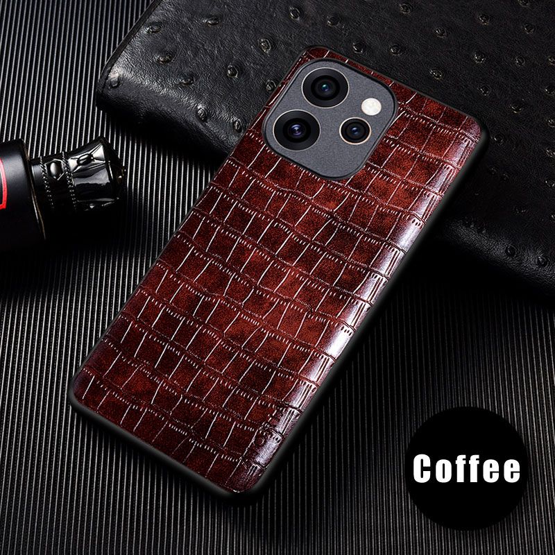 Leather Back Cover for OPPO Reno 15 Pro Max 15F 15 Pro 14F 14 13F 12F 12 13 11F 11 10 Pro Fashion Crocodile Leather Anti Drop And Anti Slip Phone Case