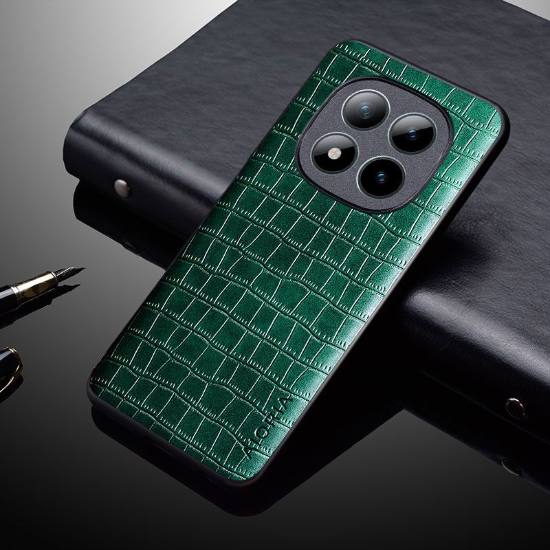 Leather Back Cover for Xiaomi Redmi Note 15 Pro Plus 14 Pro 14s 13 Pro Plus Fashion Crocodile Leather Anti Drop And Anti Slip Phone Case