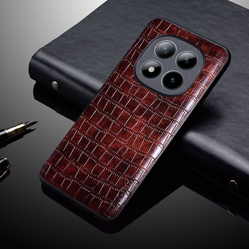 Leather Back Cover for Xiaomi Redmi Note 15 Pro Plus 14 Pro 14s 13 Pro Plus Fashion Crocodile Leather Anti Drop And Anti Slip Phone Case