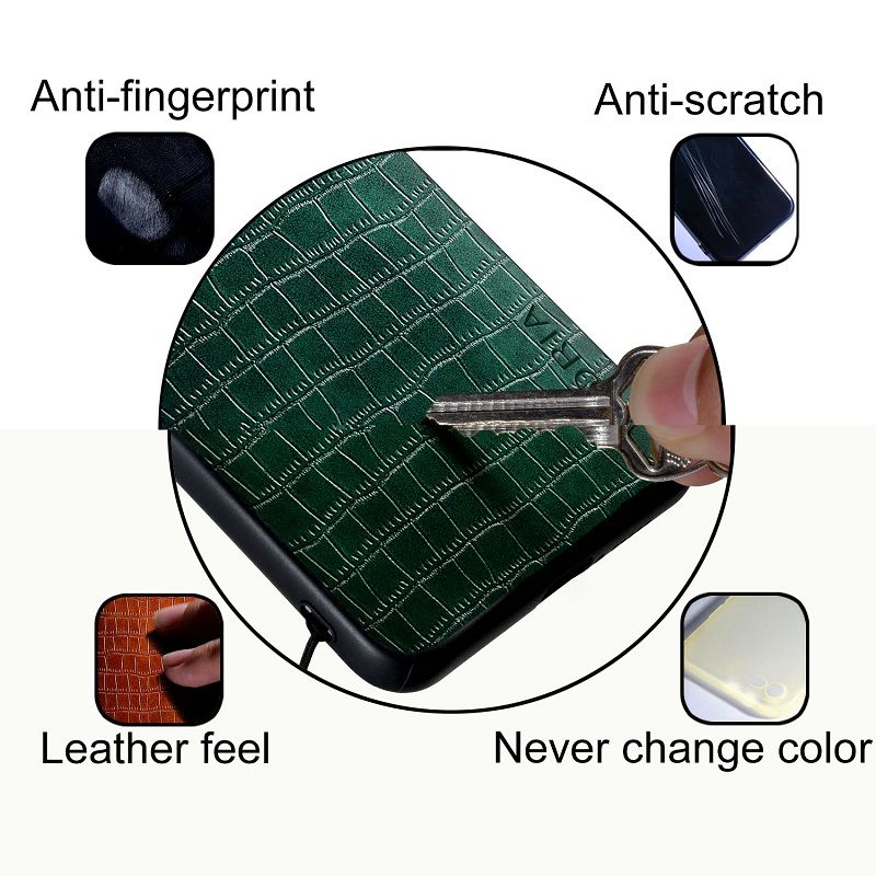 Leather Back Cover for Samsung Galaxy S25 FE, S25 Plus, S25 Fashion Crocodile Leather Anti Drop And Anti Slip Phone Case