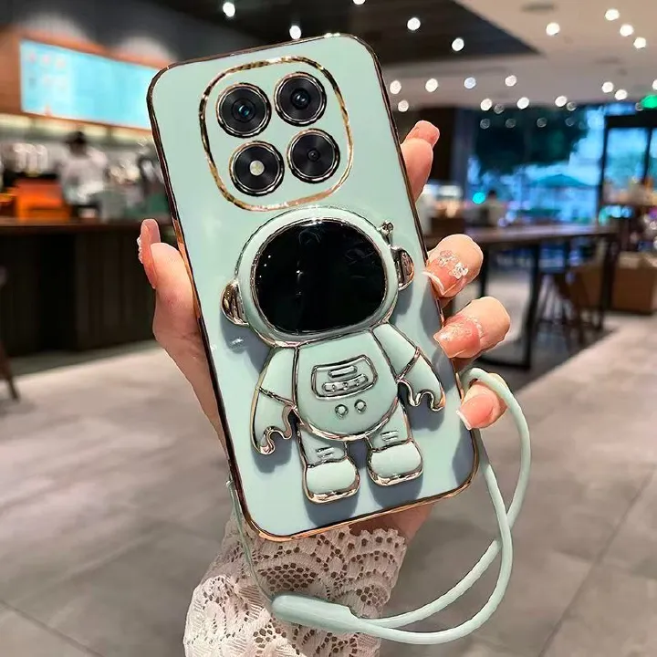 Phone Case for Xiaomi Redmi Note 15 Pro 15 Pro Max 15 Electroplated Astronaut Bracket Anti-Drop Protective Case