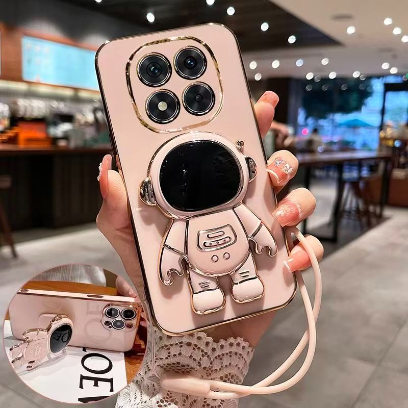 Phone Case for Xiaomi Redmi Note 15 Pro 15 Pro Max 15 Electroplated Astronaut Bracket Anti-Drop Protective Case
