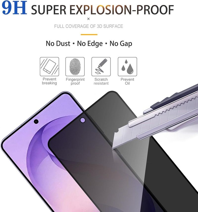 [2-Pack] Privacy Screen Protector for Samsung Galaxy S26 Ultra S25 FE S26 Plus S25 Ultra Anti-Spy Tempered Glass Film 9H Hardness, Upgrade Edge Protection, Easy Installation, Bubble Free