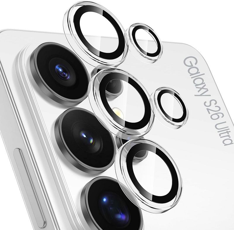 Compatible with Samsung Galaxy S26 Ultra Camera Lens Protector, 9H Tempered Glass Camera Cover Screen Protector Metal Individual Ring [Installation Tray][Case Friendly]
