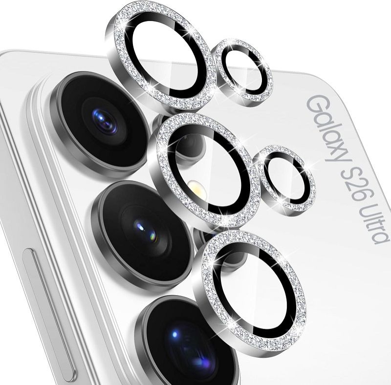 Compatible with Samsung Galaxy S26 Ultra Camera Lens Protector, 9H Tempered Glass Camera Cover Screen Protector Metal Individual Ring [Installation Tray][Case Friendly]