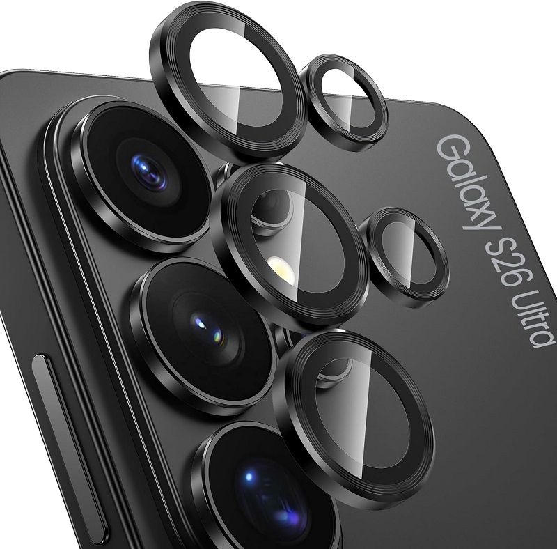 Compatible with Samsung Galaxy S26 Ultra Camera Lens Protector, 9H Tempered Glass Camera Cover Screen Protector Metal Individual Ring [Installation Tray][Case Friendly]