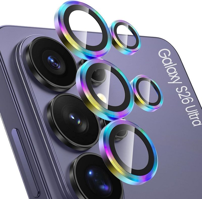 Compatible with Samsung Galaxy S26 Ultra Camera Lens Protector, 9H Tempered Glass Camera Cover Screen Protector Metal Individual Ring [Installation Tray][Case Friendly]