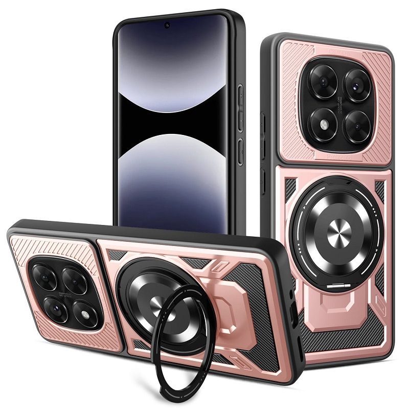 Phone Case Xiaomi Redmi Note 15 Pro 15 Pro Plus 14s 14 Pro 13 Pro Plus 13 Compatible with MagSafe,360 Degree Rotating Magnetic Stand Anti-Drop Case Cover