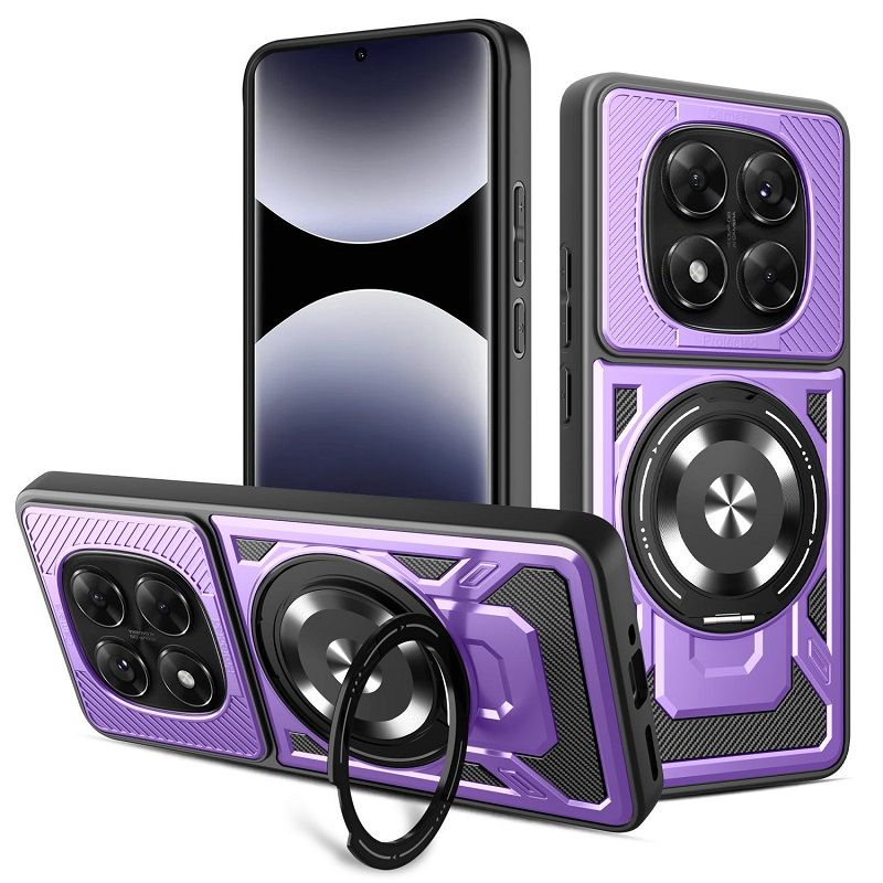 Phone Case Xiaomi Redmi Note 15 Pro 15 Pro Plus 14s 14 Pro 13 Pro Plus 13 Compatible with MagSafe,360 Degree Rotating Magnetic Stand Anti-Drop Case Cover