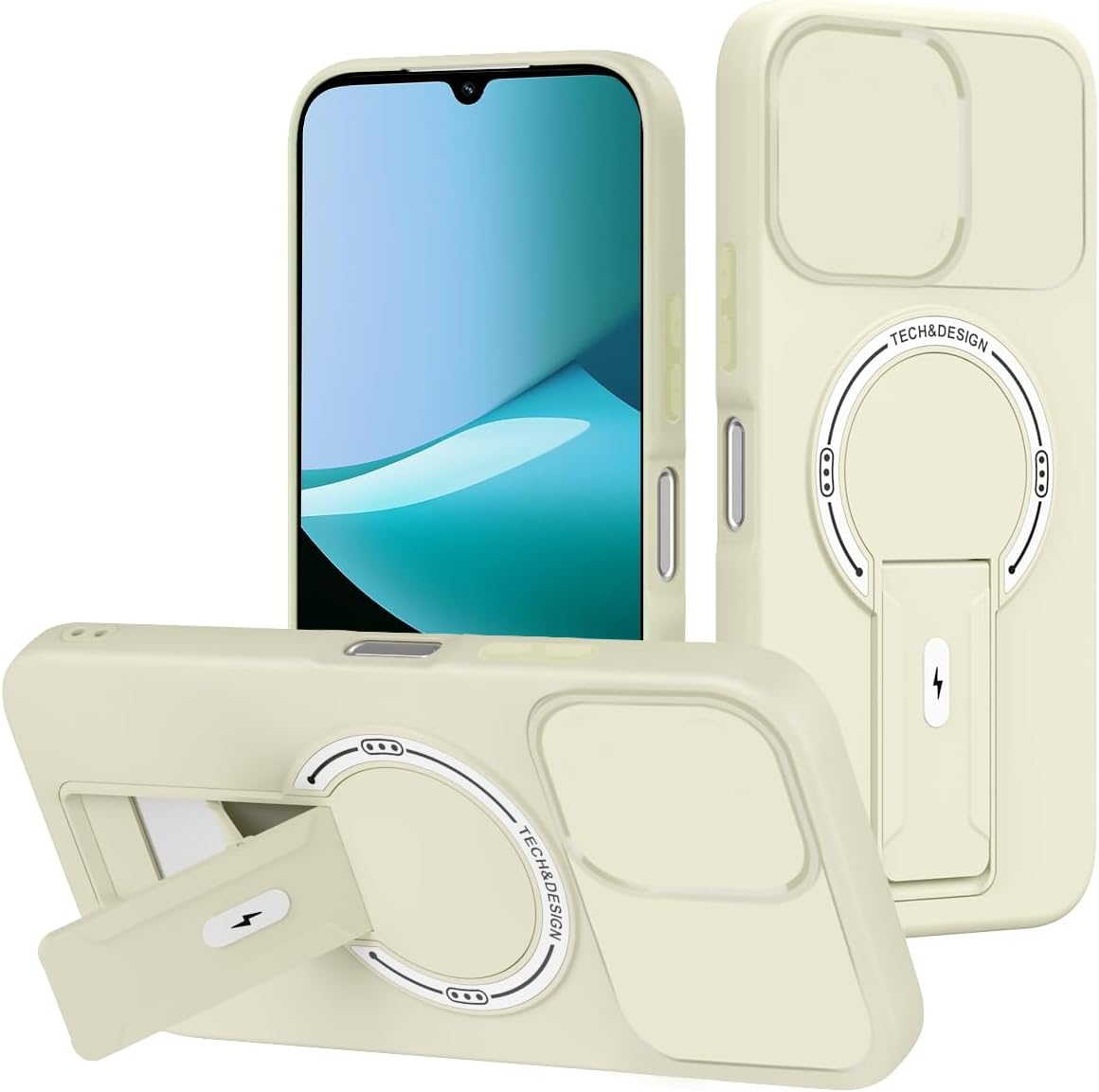 Phone Case for OPPO A6 Pro A6X A5X A5 Pro A3X Luxury Anti-Drop Stand Case TPU Phone Grip Wireless Charging Skin-Friendly Mobile Phone Cover