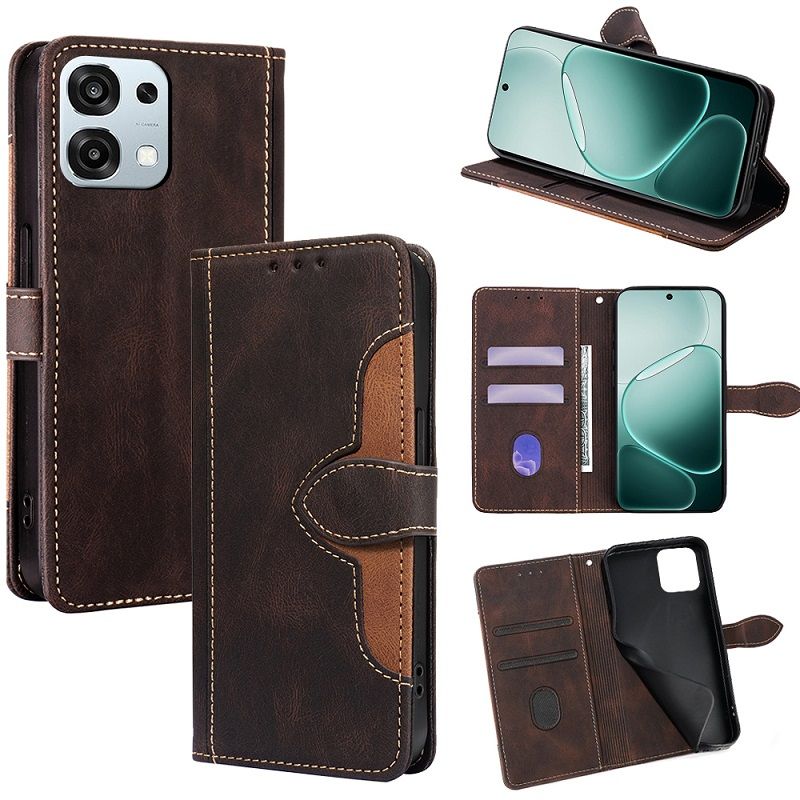 Leather Flip Cover Case for OPPO A6 Pro [Flip Vintage Leather] Wallet Shockproof Durable Retro Phone Case