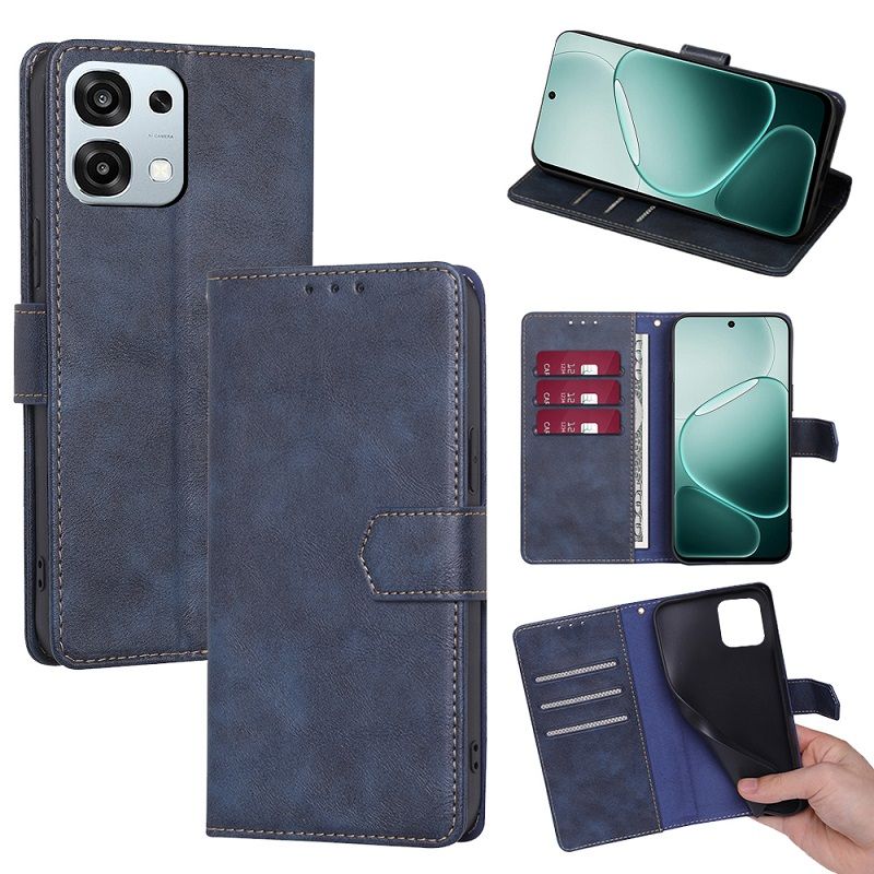 Leather Flip Cover Case for OPPO A6 Pro [Flip Vintage Leather] Wallet Shockproof Durable Retro Phone Case