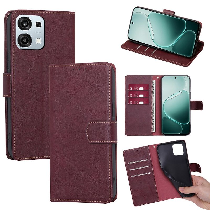 Leather Flip Cover Case for OPPO A6 Pro [Flip Vintage Leather] Wallet Shockproof Durable Retro Phone Case