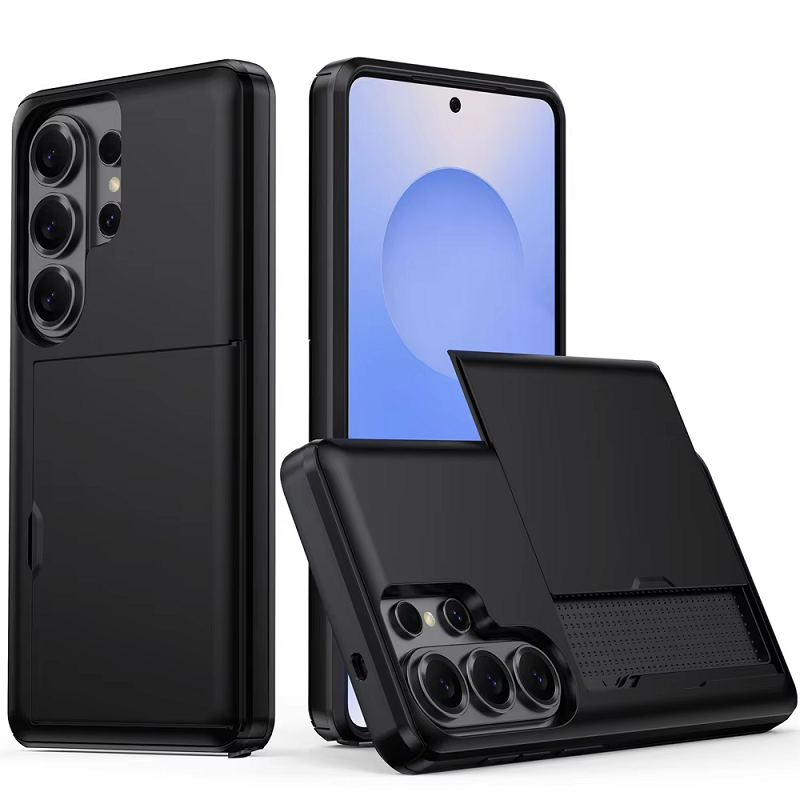 Phone Case for Samsung Galaxy S26 Ultra S25 FE S26 Plus S24 S23 S22 S21 S20 Note 20 Ultra With Card Holder Dual Layer Heavy Duty Protective Shockproof Hidden Card Slot Slim Wallet Phone Cover