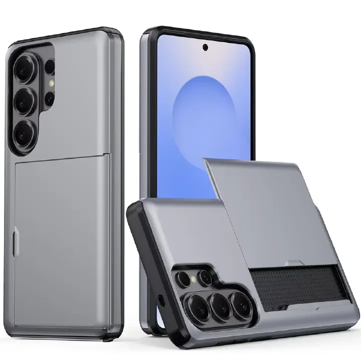 Phone Case for Samsung Galaxy S26 Ultra S25 FE S26 Plus S24 S23 S22 S21 S20 Note 20 Ultra With Card Holder Dual Layer Heavy Duty Protective Shockproof Hidden Card Slot Slim Wallet Phone Cover