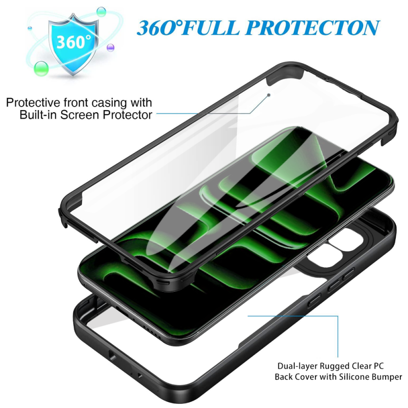 360 Full Protection Case for Infinix Note Edge 5G Cover Built-in Screen Protector