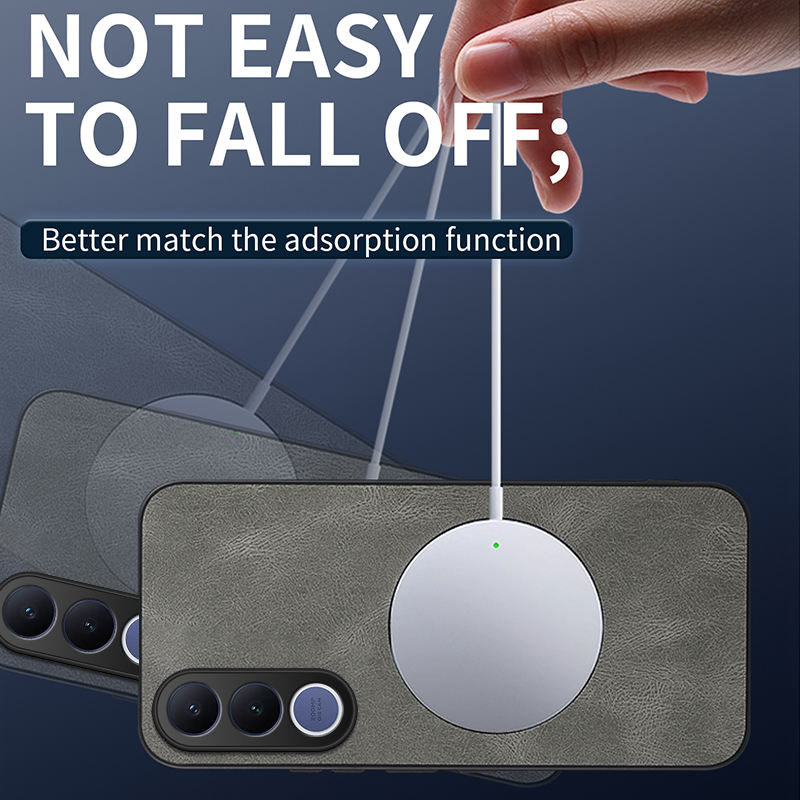 Luxury Business Phone Case for Vivo V70 FE V70 V60 Lite V50 Lite V40 Lite V40 V30 Pro Magnetic Sheepskin Leather All-inclusive Back Cover