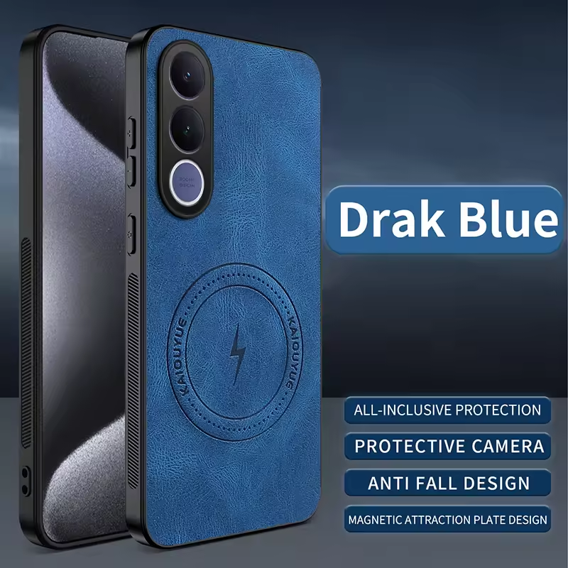 Luxury Business Phone Case for Vivo V70 FE V70 V60 Lite V50 Lite V40 Lite V40 V30 Pro Magnetic Sheepskin Leather All-inclusive Back Cover