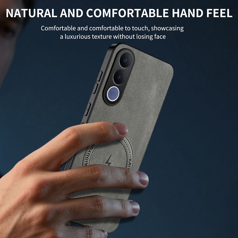 Luxury Business Phone Case for Vivo V70 FE V70 V60 Lite V50 Lite V40 Lite V40 V30 Pro Magnetic Sheepskin Leather All-inclusive Back Cover