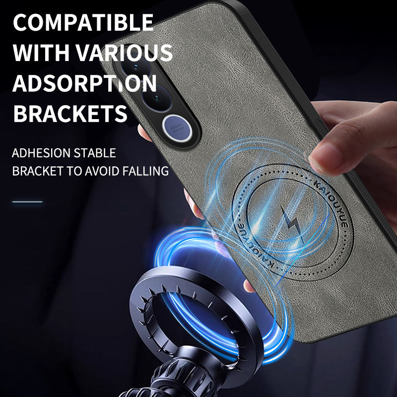 Luxury Business Phone Case for Vivo V70 FE V70 V60 Lite V50 Lite V40 Lite V40 V30 Pro Magnetic Sheepskin Leather All-inclusive Back Cover