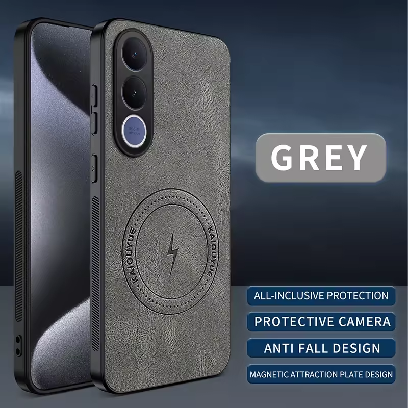 Luxury Business Phone Case for Vivo V70 FE V70 V60 Lite V50 Lite V40 Lite V40 V30 Pro Magnetic Sheepskin Leather All-inclusive Back Cover