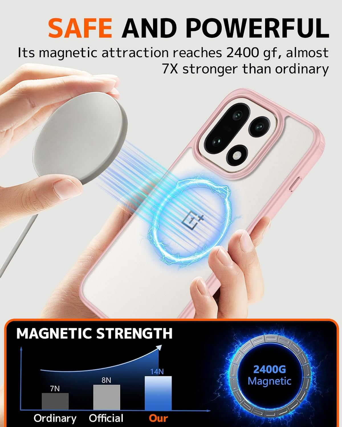 Cover Case for OnePlus 15 15T 13T Shockproof Matte Clear Soft TPU Hard PC Phone Case with Magnetic Back Cover Cases