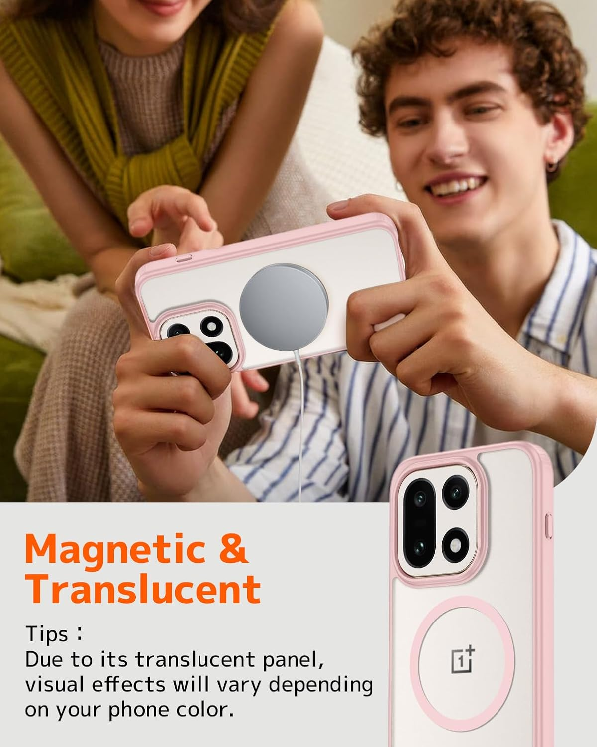 Cover Case for OnePlus 15 15T 13T Shockproof Matte Clear Soft TPU Hard PC Phone Case with Magnetic Back Cover Cases