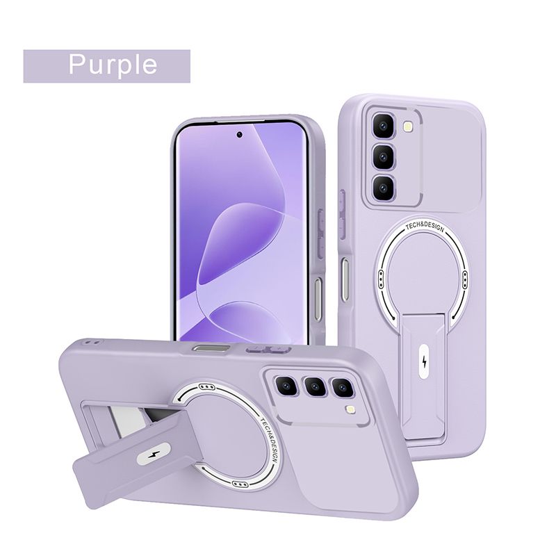 Phone Case for Infinix Hot 70 60 Pro Plus 60i 50i 50 Pro Plus 40i 40 Pro Luxury Anti-Drop Stand Case TPU Phone Grip Wireless Charging Skin-Friendly Mobile Phone Cover