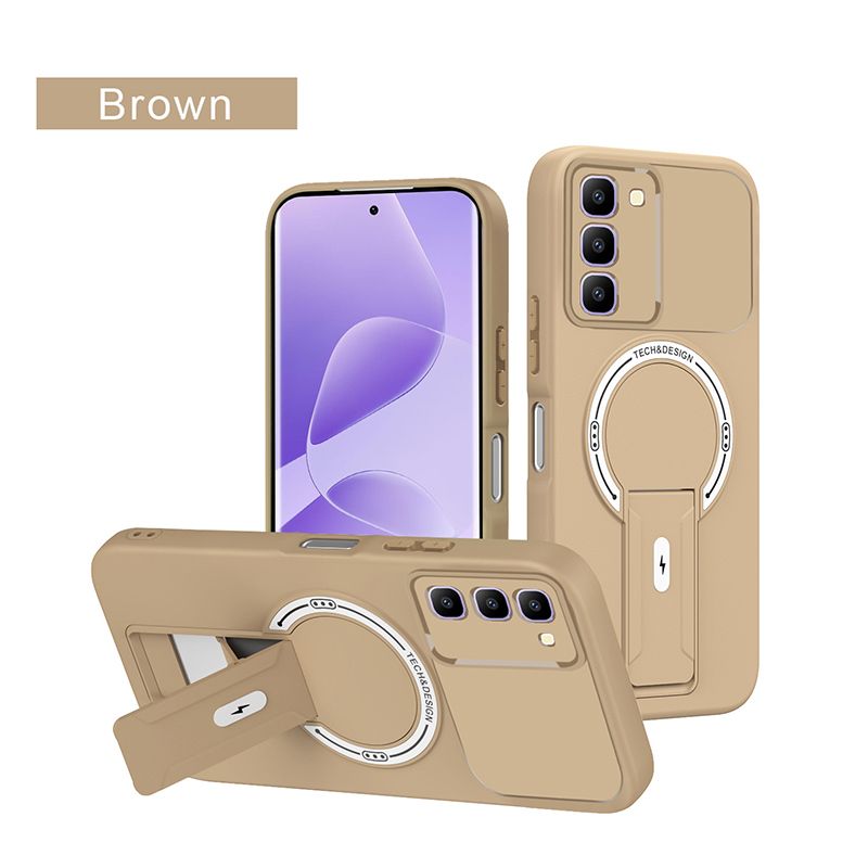 Phone Case for Infinix Hot 70 60 Pro Plus 60i 50i 50 Pro Plus 40i 40 Pro Luxury Anti-Drop Stand Case TPU Phone Grip Wireless Charging Skin-Friendly Mobile Phone Cover