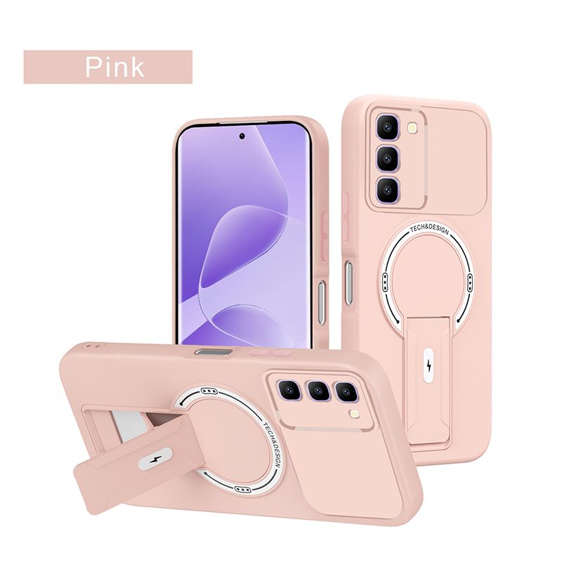 Phone Case for Infinix Hot 70 60 Pro Plus 60i 50i 50 Pro Plus 40i 40 Pro Luxury Anti-Drop Stand Case TPU Phone Grip Wireless Charging Skin-Friendly Mobile Phone Cover