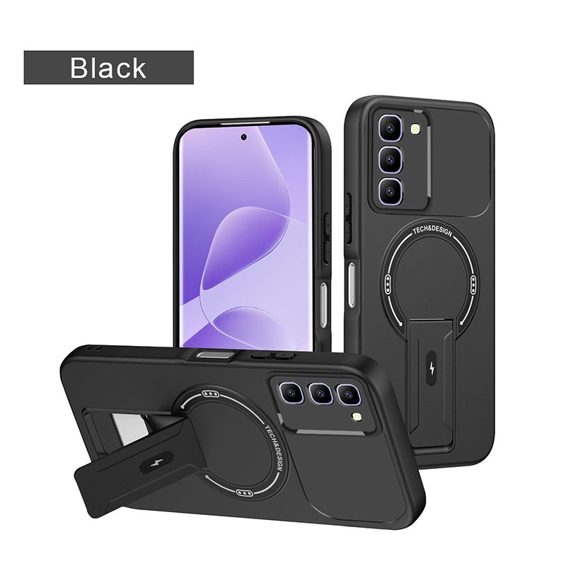 Phone Case for Infinix Hot 70 60 Pro Plus 60i 50i 50 Pro Plus 40i 40 Pro Luxury Anti-Drop Stand Case TPU Phone Grip Wireless Charging Skin-Friendly Mobile Phone Cover