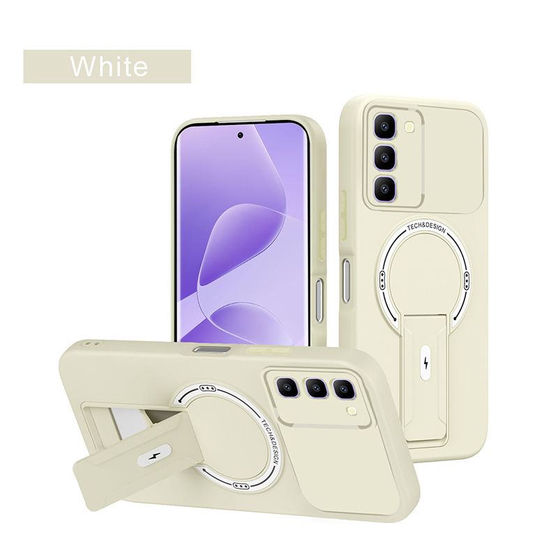 Phone Case for Infinix Hot 70 60 Pro Plus 60i 50i 50 Pro Plus 40i 40 Pro Luxury Anti-Drop Stand Case TPU Phone Grip Wireless Charging Skin-Friendly Mobile Phone Cover