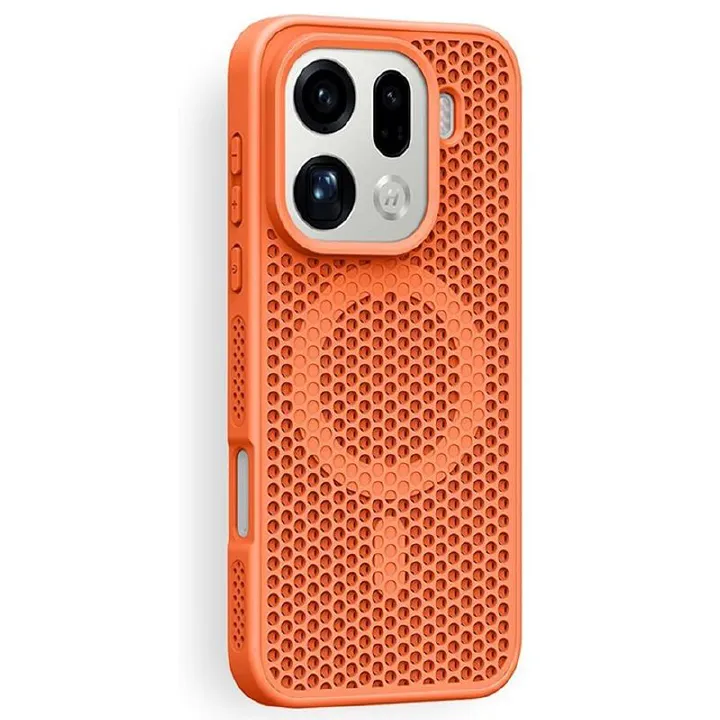 Magnetic Honeycomb Phone Case for OPPO Find X9 Pro X9, Cooling Breathable Shockproof TPU+PC Protective Cover