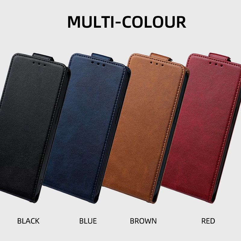 Upper and Lower Clamshell Leather Phone Case for Tecno Camon 50 Pro 4G PU Leather Durable Protective Case