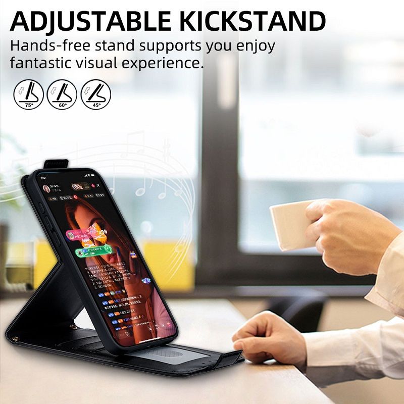 Upper and Lower Clamshell Leather Phone Case for Tecno Camon 50 Pro 4G PU Leather Durable Protective Case