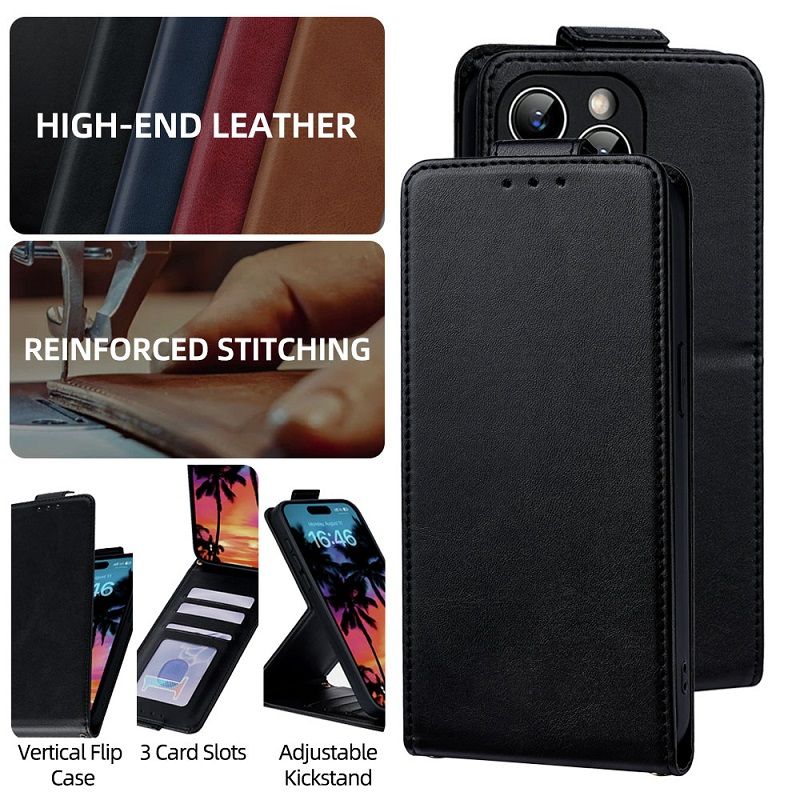 Upper and Lower Clamshell Leather Phone Case for Infinix Note Edge 5G PU Leather Durable Protective Case