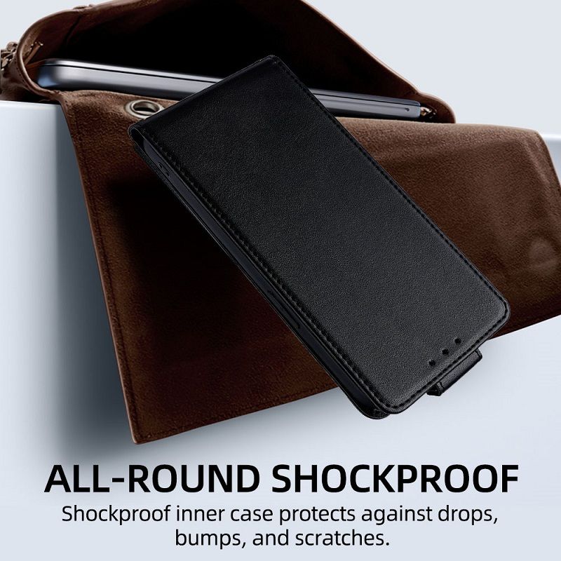 Upper and Lower Clamshell Leather Phone Case for Infinix Note Edge 5G PU Leather Durable Protective Case