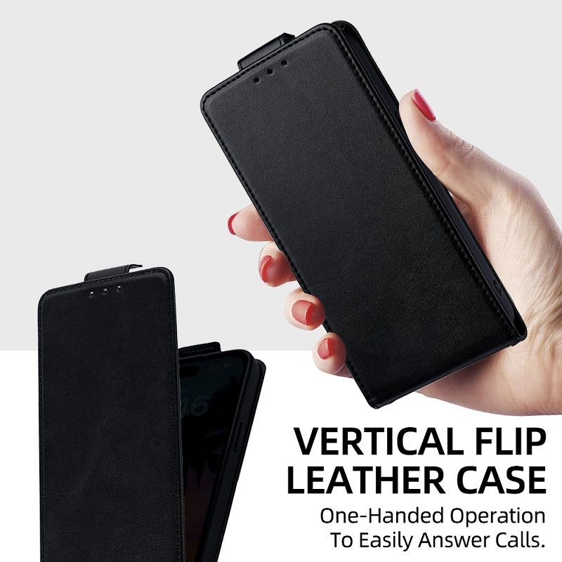 Upper and Lower Clamshell Leather Phone Case for Infinix Note Edge 5G PU Leather Durable Protective Case