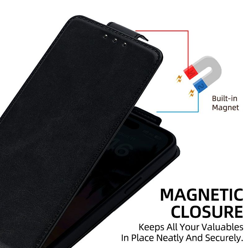 Upper and Lower Clamshell Leather Phone Case for Infinix Note Edge 5G PU Leather Durable Protective Case