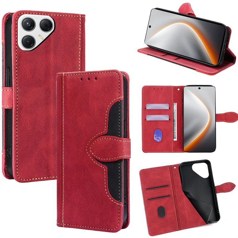 Leather Phone Case Flip Cover for Tecno Pova 7 4G/LJ6 [RFID Blocking] Magnetic PU Leather Stand Holder Shockproof Protection Case